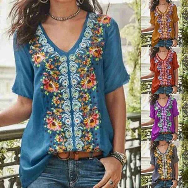 women's blouses & shirts hirigin womens casual loose pullover flower short sleeve ladies bohemian v-neck summer shirt blouse, White
women's blouses & shirts hirigin womens casual loose pullover flower short sleeve ladies bohemian v-neck summer shirt blouse, White