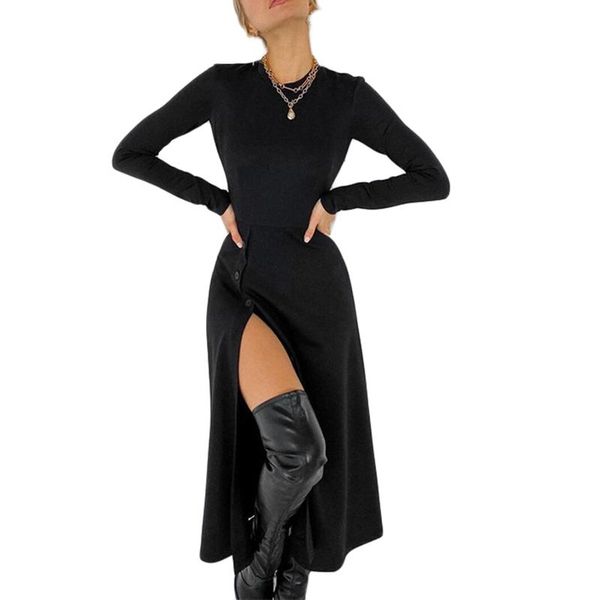 casual dresses elegant women slim fit split knitted dress long sleeve single breasted a-line autumn winter solid maxi, Black;gray
casual dresses elegant women slim fit split knitted dress long sleeve single breasted a-line autumn winter solid maxi, Black;gray