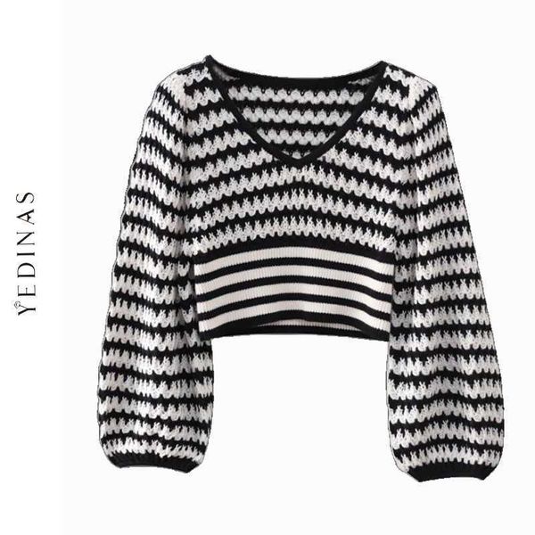 yedinas v-neck striped pullover knit autumn crop sweater women korean style off shoulder jumper chic ladies 210527, White;black
yedinas v-neck striped pullover knit autumn crop sweater women korean style off shoulder jumper chic ladies 210527, White;black