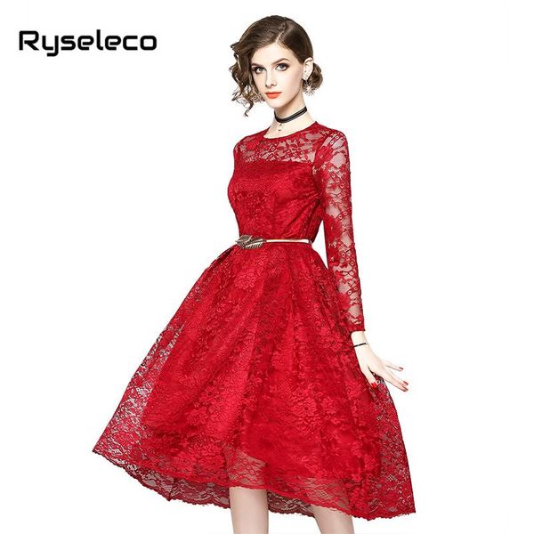 casual dresses women autumn mesh floral lace dress runway ladies long sleeve o-neck party elegant female flare midi vestido, Black;gray
casual dresses women autumn mesh floral lace dress runway ladies long sleeve o-neck party elegant female flare midi vestido, Black;gray