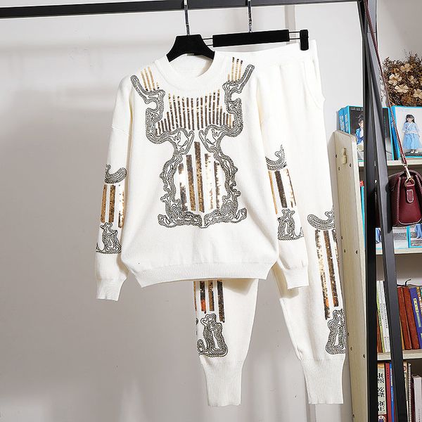pant black white tracksuits knitted set women sequins embroidery pullover sweater pencil pants outfits female loose casual knit suit
pant black white tracksuits knitted set women sequins embroidery pullover sweater pencil pants outfits female loose casual knit suit