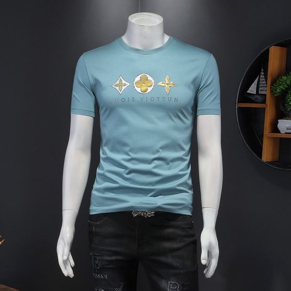 fashion t shirts light luxury round neck drilling short sleeve men's wear high end mercerized cotton youth handsome 2021 summer, White;black
fashion t shirts light luxury round neck drilling short sleeve men's wear high end mercerized cotton youth handsome 2021 summer, White;black