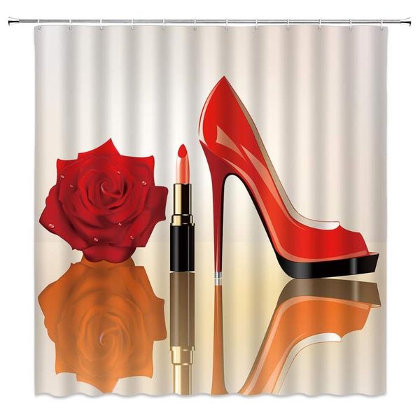 fashion shower curtain decor red high heel lipstick rose flower woman black fabric bath curtains bathroom accessories
fashion shower curtain decor red high heel lipstick rose flower woman black fabric bath curtains bathroom accessories