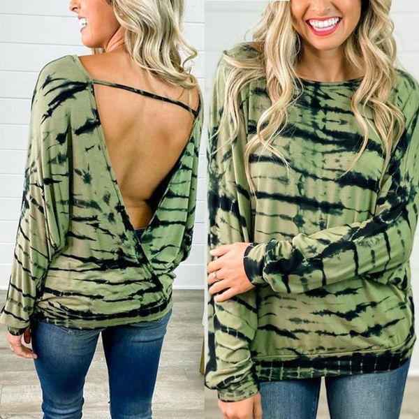 women clothing o-neck print loose t-shirt long sleeve female hollow out backless casual pullovers tee women's, White
women clothing o-neck print loose t-shirt long sleeve female hollow out backless casual pullovers tee women's, White