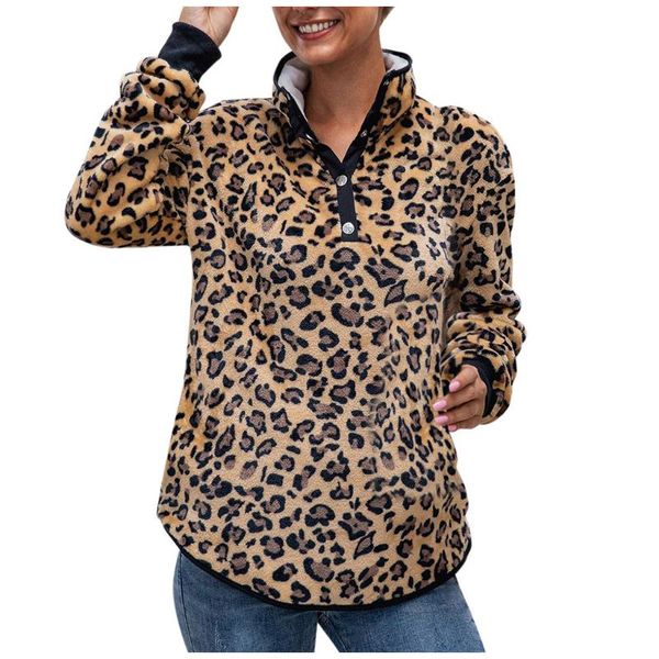 women's hoodies & sweatshirts women fashion leopard print ed button pocket long sleeved plush sweatshirt pullover vestido#g3, Black
women's hoodies & sweatshirts women fashion leopard print ed button pocket long sleeved plush sweatshirt pullover vestido#g3, Black