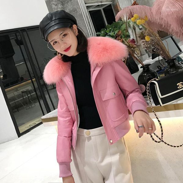 women's leather & faux 100% sheepskin coat female fur collar down jackets winter women genuine chaqueta mujer my1 dugw, Black
women's leather & faux 100% sheepskin coat female fur collar down jackets winter women genuine chaqueta mujer my1 dugw, Black