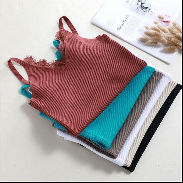 chic summer womens cami lace knit tank women girls camisole v neck sleeveless t shirt short female, White
chic summer womens cami lace knit tank women girls camisole v neck sleeveless t shirt short female, White