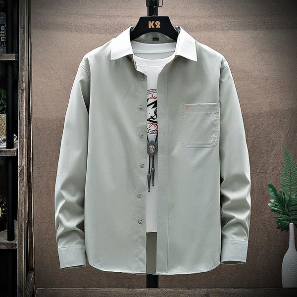 men's casual shirts business two-color stitching long-sleeved shirt classic office men four seasons for man christmas, White;black
men's casual shirts business two-color stitching long-sleeved shirt classic office men four seasons for man christmas, White;black
