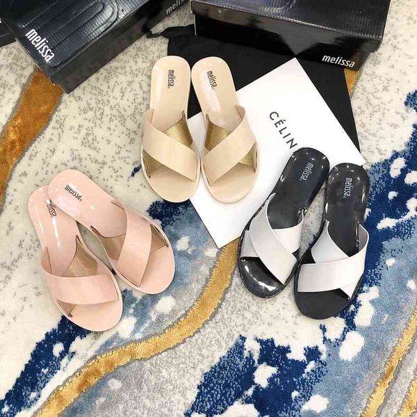 slippers women's flat bottom crossed flip flops melissa women's simple jelly shoes sandals, Black
slippers women's flat bottom crossed flip flops melissa women's simple jelly shoes sandals, Black