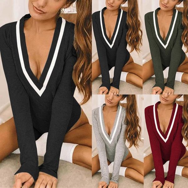 women's jumpsuits & rompers women deep v-neck ribbed jumpsuit bodycon long sleeve autumn bodysuit ser88, Black;white
women's jumpsuits & rompers women deep v-neck ribbed jumpsuit bodycon long sleeve autumn bodysuit ser88, Black;white