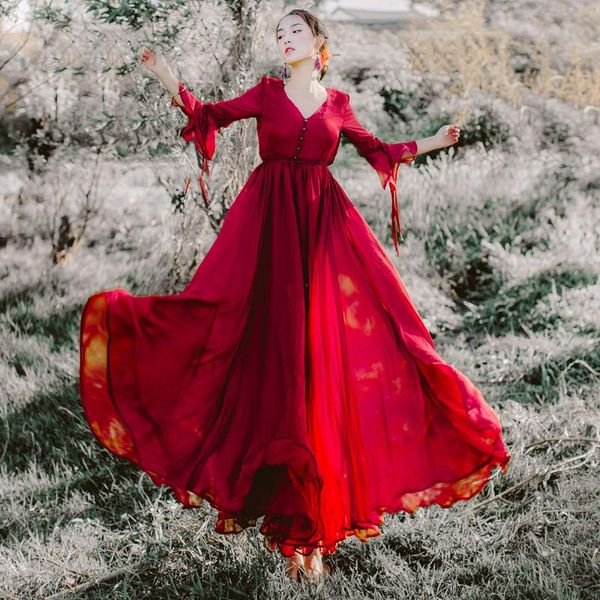 casual dresses khalee yose red boho maxi dress long sleeve vintage beach for women bohemian hippie chic chiffon gypsy party, Black;gray
casual dresses khalee yose red boho maxi dress long sleeve vintage beach for women bohemian hippie chic chiffon gypsy party, Black;gray