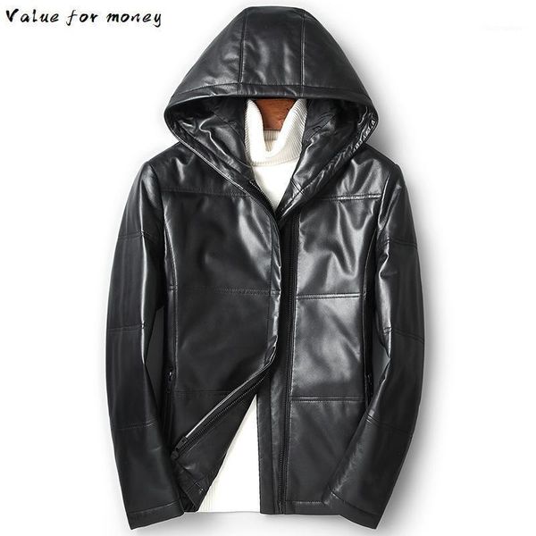 men's leather & faux jacket winter genuine men hooded sheepskin down coat chaqueta cuero hombre 81xyr0029 yy262, Black
men's leather & faux jacket winter genuine men hooded sheepskin down coat chaqueta cuero hombre 81xyr0029 yy262, Black