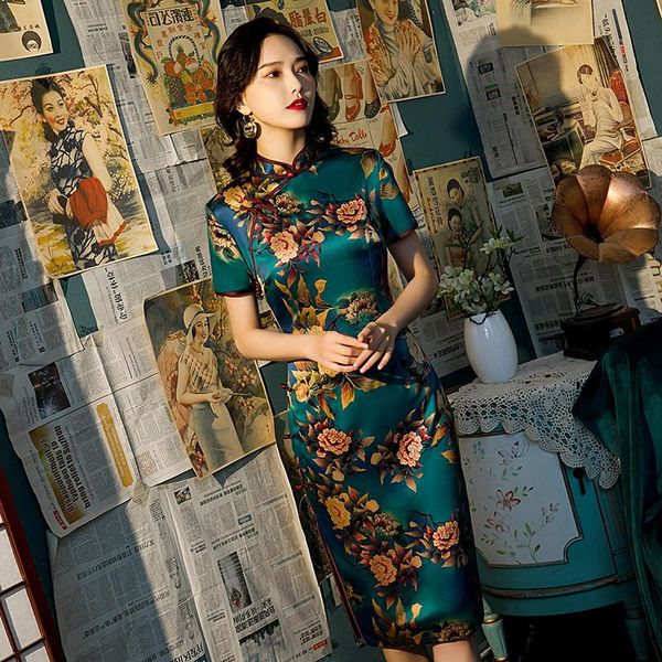 women floral printed qipao short sleeve cheongsam elegant slim chinese vintage formal daily dress big size 4xl ethnic clothing, Red
women floral printed qipao short sleeve cheongsam elegant slim chinese vintage formal daily dress big size 4xl ethnic clothing, Red