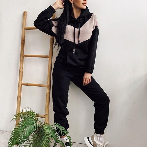 running sets tracksuits two piece set women streetwear casual long sleeve pullover hoodie + lace up fleece sport suit autumn homewear, Black;blue
running sets tracksuits two piece set women streetwear casual long sleeve pullover hoodie + lace up fleece sport suit autumn homewear, Black;blue