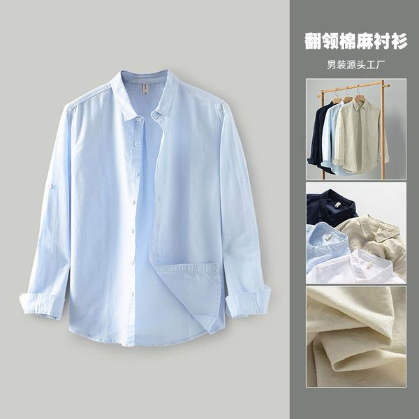 men's casual shirts cotton linen long sleeve shirt light breathable lapel solid color cardigan men, White;black
men's casual shirts cotton linen long sleeve shirt light breathable lapel solid color cardigan men, White;black