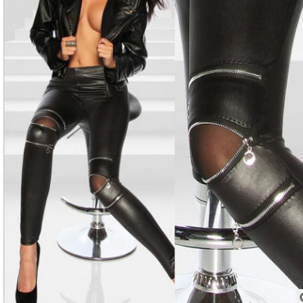 legging women faux leather gothic leggins black slender stretchy high elastic knees three rits
legging women faux leather gothic leggins black slender stretchy high elastic knees three rits