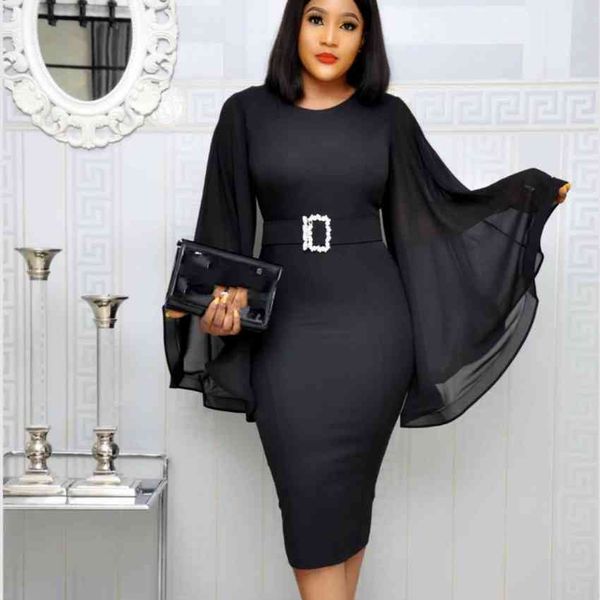 dresses africa clothing chiffon long sleeve african for women o-neck perspective slim dress office lady party, Black;gray
dresses africa clothing chiffon long sleeve african for women o-neck perspective slim dress office lady party, Black;gray