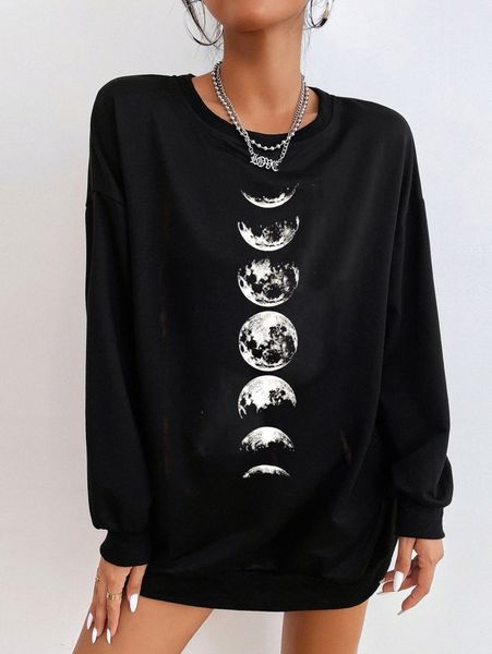 moon print drop shoulder sweatshirt o7om#, White;black
moon print drop shoulder sweatshirt o7om#, White;black
