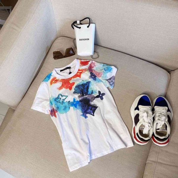t shirt summer color crayon graffiti jacquard cotton couple round ne casual short sleeve, White
t shirt summer color crayon graffiti jacquard cotton couple round ne casual short sleeve, White