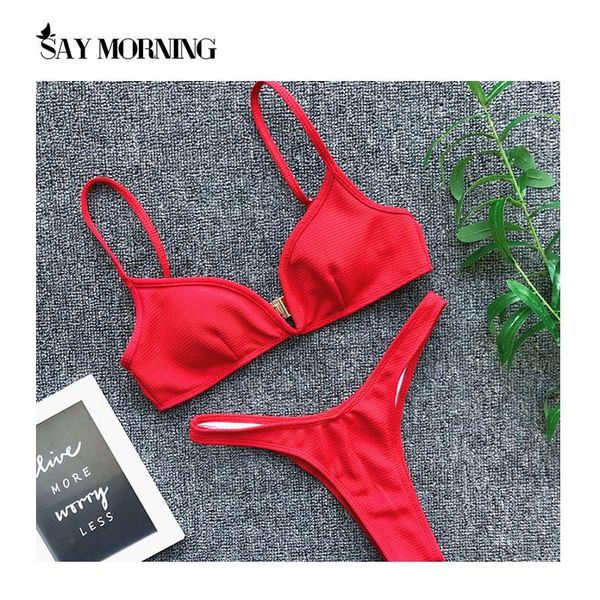 women's swimwear say morning 2021 backless solid color v-neck push up swimsuit bikini set bathing suit female summer beach, White;black
women's swimwear say morning 2021 backless solid color v-neck push up swimsuit bikini set bathing suit female summer beach, White;black