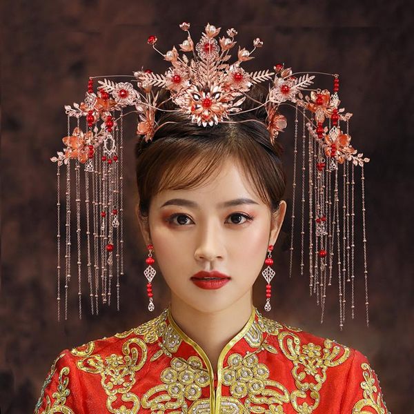 party favor 2021 headdress bride xiuhefu ancient costume wedding chinese style atmosphere tassel phoenix crown step swing hair
party favor 2021 headdress bride xiuhefu ancient costume wedding chinese style atmosphere tassel phoenix crown step swing hair