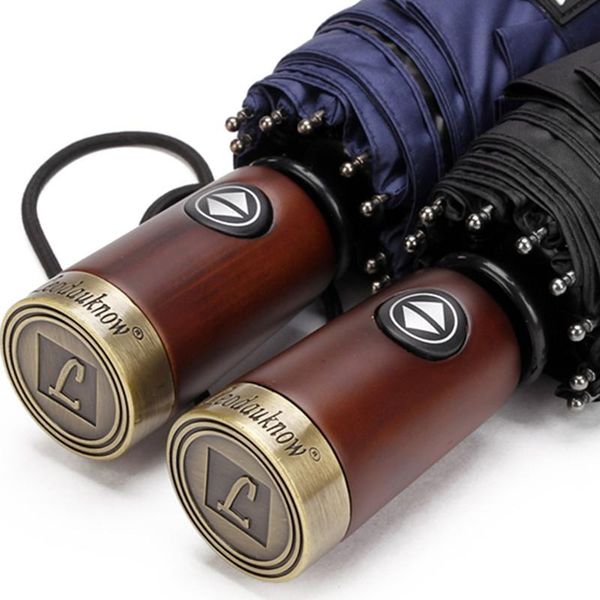 umbrellas leodauknow business fully automatic three folding windproof solid wood handle with metal men's sunny and rainy umbrella
umbrellas leodauknow business fully automatic three folding windproof solid wood handle with metal men's sunny and rainy umbrella