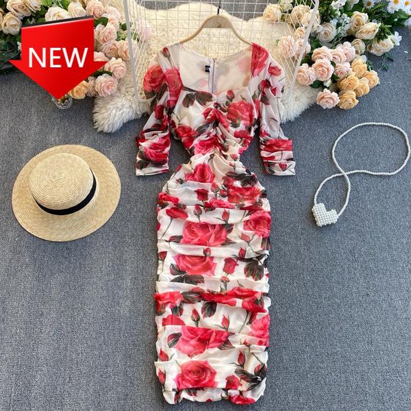 casual dresses bodycon dress female elegant puff sleeve high elastic waist draped mesh 2021 summer runway women flower printed pleated, Black;gray
casual dresses bodycon dress female elegant puff sleeve high elastic waist draped mesh 2021 summer runway women flower printed pleated, Black;gray