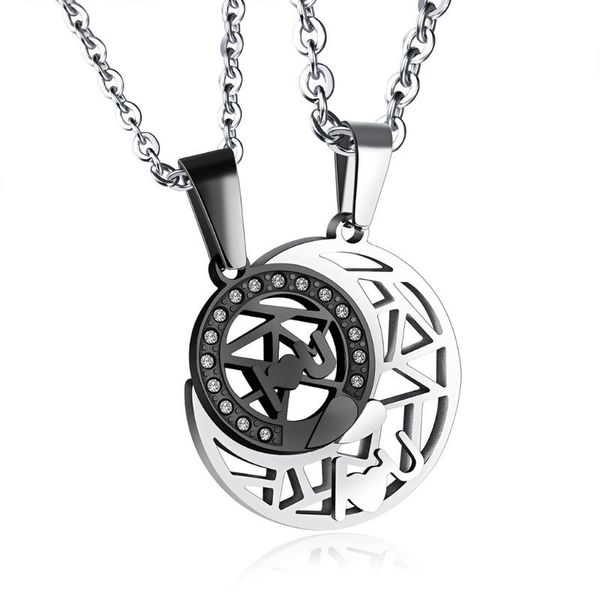 pendant necklaces 3 colors titanium steel letter love heart stitching sun&moon couple necklace for women men forever, Silver
pendant necklaces 3 colors titanium steel letter love heart stitching sun&moon couple necklace for women men forever, Silver
