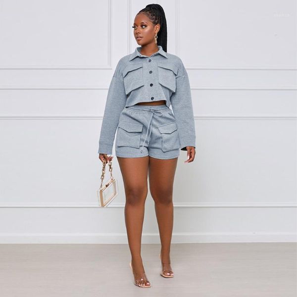 women's tracksuits rmsfe 2021 selling long sleeve lapel single breasted organ bag fashion casual women shorts two piece set, Gray
women's tracksuits rmsfe 2021 selling long sleeve lapel single breasted organ bag fashion casual women shorts two piece set, Gray