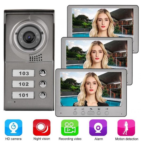 doorbells 7 inches apartment 3 units wired phone audio visual entry system 815mc13 video doorbell
doorbells 7 inches apartment 3 units wired phone audio visual entry system 815mc13 video doorbell