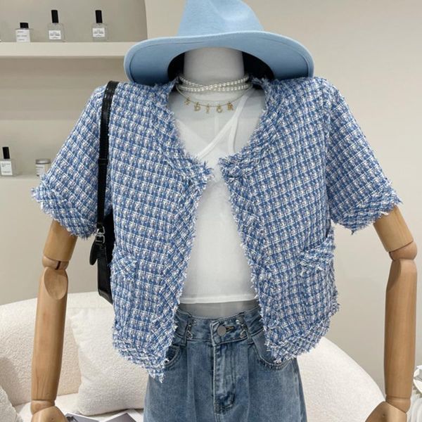women's jackets summer chic woolen short coat korean sleeve plaid woman tweed jacket fashion elegant office lady streetwear crop top, Black;brown
women's jackets summer chic woolen short coat korean sleeve plaid woman tweed jacket fashion elegant office lady streetwear crop top, Black;brown