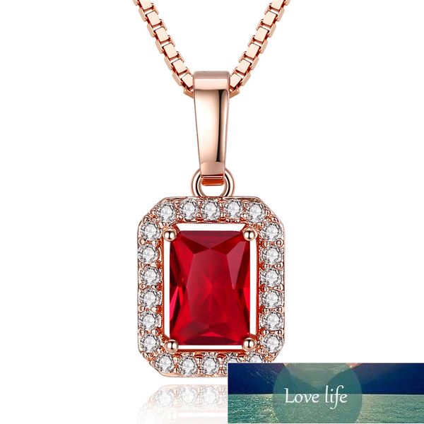 fashion luxury rose gold square pendant necklace women's wedding engagement red crystal zircon necklace party jewelry gift  factory pri, Silver
fashion luxury rose gold square pendant necklace women's wedding engagement red crystal zircon necklace party jewelry gift  factory pri, Silver