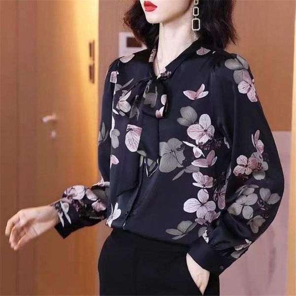 women's blouses & shirts women floral chiffon spring summer long sleeve elegant bow-knot ladies fashion loose blusas mm1053, White
women's blouses & shirts women floral chiffon spring summer long sleeve elegant bow-knot ladies fashion loose blusas mm1053, White