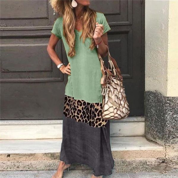 vintage leopard patchwork dress loose v neck short sleeve maxi dresses 2021 women casual long vestidos plus size, Black;gray
vintage leopard patchwork dress loose v neck short sleeve maxi dresses 2021 women casual long vestidos plus size, Black;gray