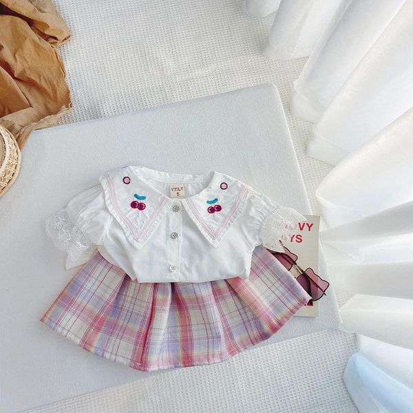clothing sets preppy style summer children's cartoon lapel collar blouse + plaid pleated tutu skirt kids 2pcs suits girls, White
clothing sets preppy style summer children's cartoon lapel collar blouse + plaid pleated tutu skirt kids 2pcs suits girls, White