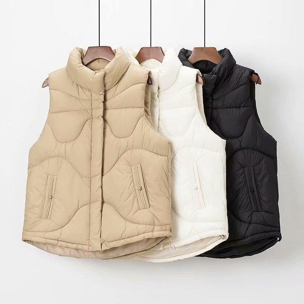 women's vests 2021 winter down cotton vest women short loose stand collar sleeveless jacket coat korean fashion warm waistcoat chalecos, Black;white
women's vests 2021 winter down cotton vest women short loose stand collar sleeveless jacket coat korean fashion warm waistcoat chalecos, Black;white