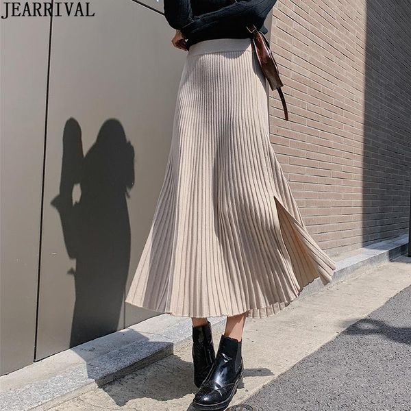 skirts women's high waist long winter solid color split pleated skirt female knitted warm maxi saia faldas, Black
skirts women's high waist long winter solid color split pleated skirt female knitted warm maxi saia faldas, Black
