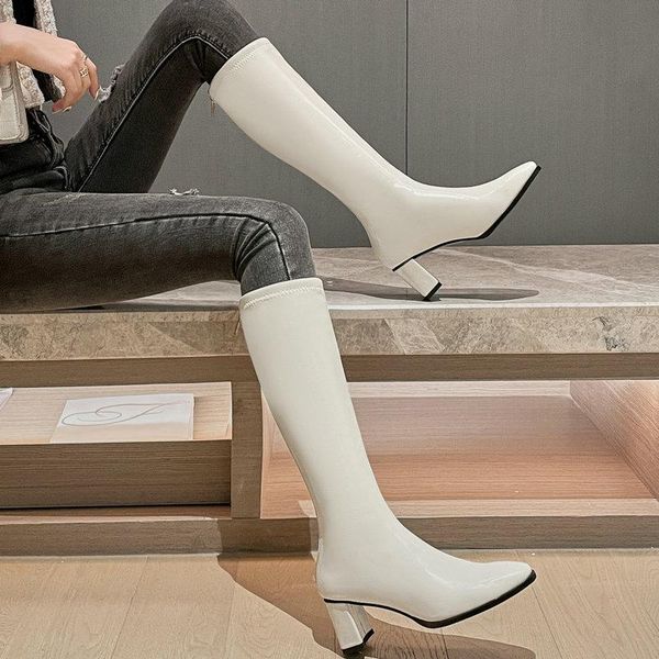 boots pu leather women autumn knee high fashion square toe back zipper heel winter woman shoes size 42 43 44 45, Black
boots pu leather women autumn knee high fashion square toe back zipper heel winter woman shoes size 42 43 44 45, Black