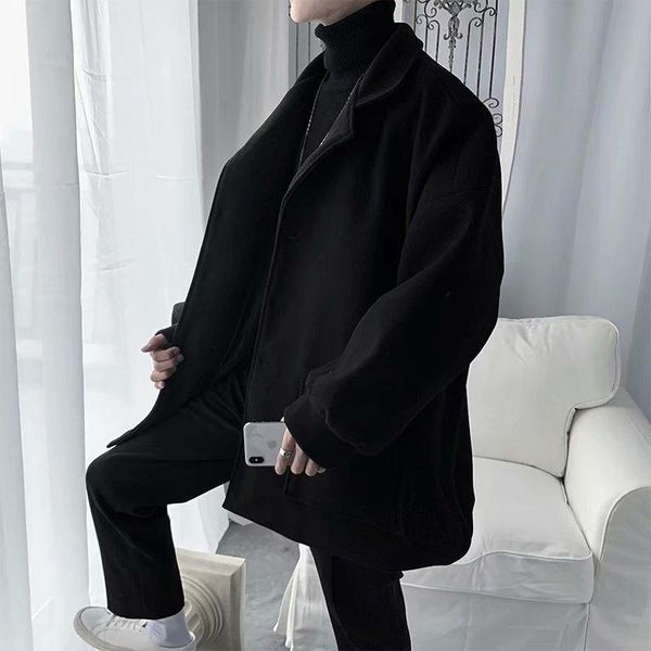 men's jackets windbreaker male korean style trendy handsome mid-length woolen coat ins hong kong wild autumn loose, Black;brown
men's jackets windbreaker male korean style trendy handsome mid-length woolen coat ins hong kong wild autumn loose, Black;brown
