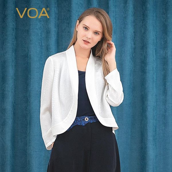 women's jackets voa pure white silk long sleeve jacquard stitching tuck pleated wild cardigan jacket female w392, Black;brown
women's jackets voa pure white silk long sleeve jacquard stitching tuck pleated wild cardigan jacket female w392, Black;brown