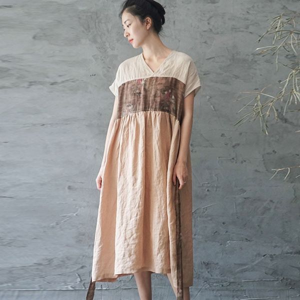johnature loose retro patchwork printing v-neck pockets cotton linen lace up dresses summer simple fashion women dress 210521, Black;gray
johnature loose retro patchwork printing v-neck pockets cotton linen lace up dresses summer simple fashion women dress 210521, Black;gray