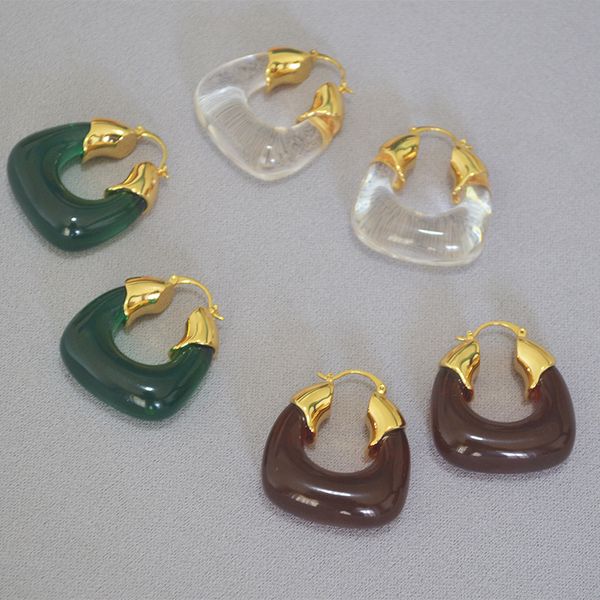 stud european and american exaggerated design ushaped semi transparent resin niche simple goldplated atmospheric earrings earring, Golden;silver
stud european and american exaggerated design ushaped semi transparent resin niche simple goldplated atmospheric earrings earring, Golden;silver