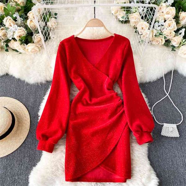 red dress women long sleeve v-neck silver thread mini bodycon party autumn winter slim club vestidos de mujer 210603, Black;gray
red dress women long sleeve v-neck silver thread mini bodycon party autumn winter slim club vestidos de mujer 210603, Black;gray