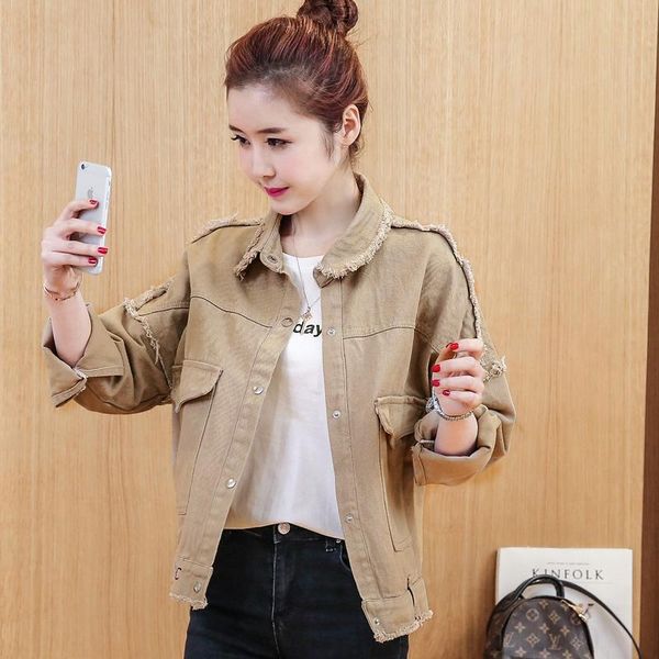 women's jackets denim jacket women 2021 spring korean students casual loose wild bf short, Black;brown
women's jackets denim jacket women 2021 spring korean students casual loose wild bf short, Black;brown