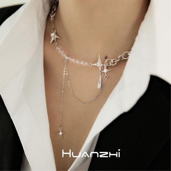 pendant necklaces huanzhi 2021 punk shiny cross star acrylic beaded silver color metal chain necklace for women party jewelry
pendant necklaces huanzhi 2021 punk shiny cross star acrylic beaded silver color metal chain necklace for women party jewelry