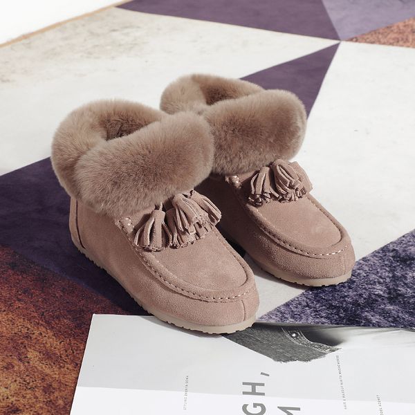 SW Rabbit Fur Winter Snow Boots Shoes Flat plush High Top 2018 Genuine Leather Female Fashion Warm Shoes Tassel Now Boots 40, Black
SW Rabbit Fur Winter Snow Boots Shoes Flat plush High Top 2018 Genuine Leather Female Fashion Warm Shoes Tassel Now Boots 40, Black
