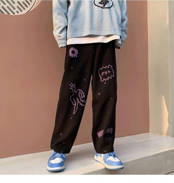 korean fashion wide leg pant spring 2021 print trousers women loose casual streetwear high waist pants women's & capris, Black;white
korean fashion wide leg pant spring 2021 print trousers women loose casual streetwear high waist pants women's & capris, Black;white