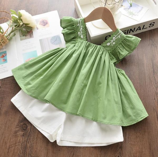 clothing sets 2021 summer baby girls sleeveless shirt short pants suit embroidery wrinkle outfits clothes set, White
clothing sets 2021 summer baby girls sleeveless shirt short pants suit embroidery wrinkle outfits clothes set, White
