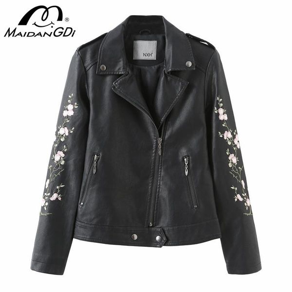 women's leather & faux maidangdi woman jacket spring full moto biker pu zipper embroidery black coat womens cloths
women's leather & faux maidangdi woman jacket spring full moto biker pu zipper embroidery black coat womens cloths