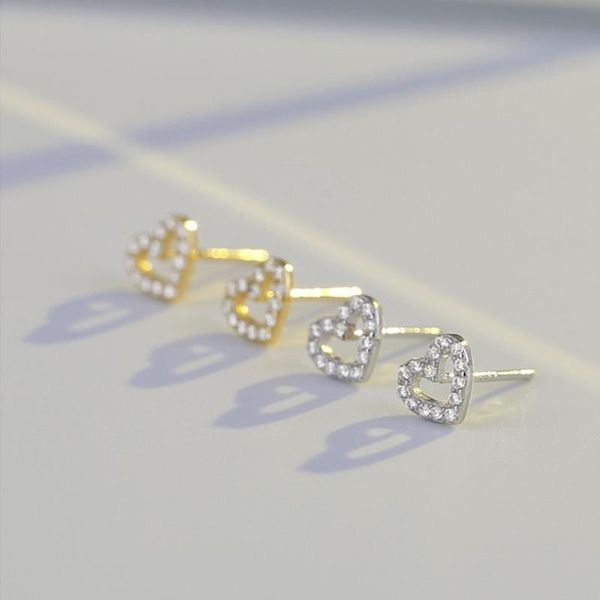 stud cute small 925 sterling silver earrings for women exquisite micro zircon hollow heart earring simple fashion jewelry, Golden;silver
stud cute small 925 sterling silver earrings for women exquisite micro zircon hollow heart earring simple fashion jewelry, Golden;silver